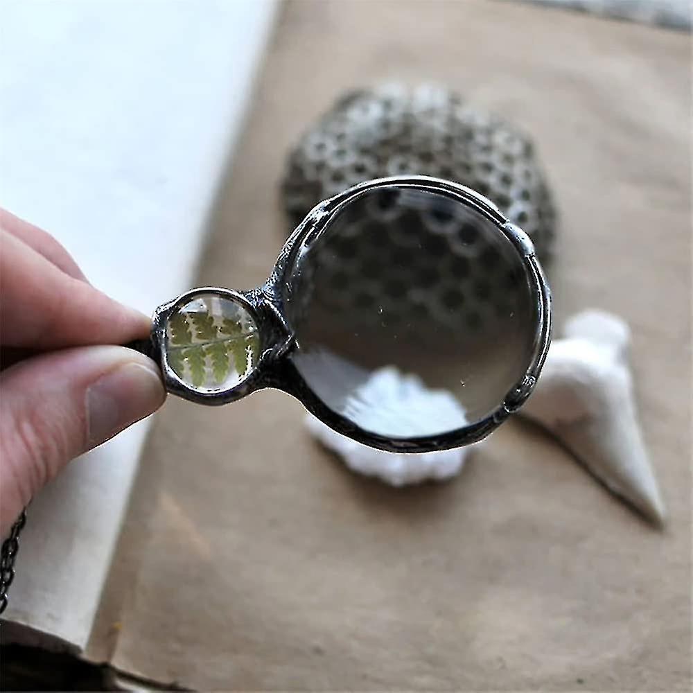 Magnifying Glass Necklace Gift， Reading Magnifying Glass Pendant Necklace For Elderly， Magnifying Lens For Books， Newspapers， Reading Jewelry