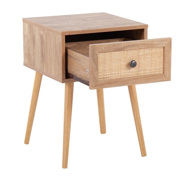 Ailani Side Table with Rattan Accent