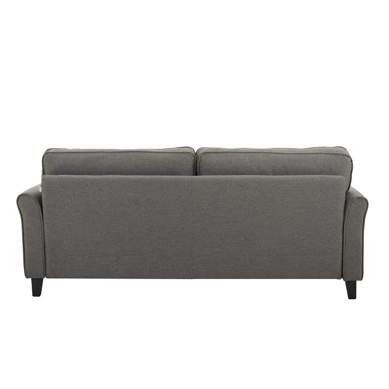 Lifestyle Solutions Helena Sofa in Heather Gray Fabric Upholstery