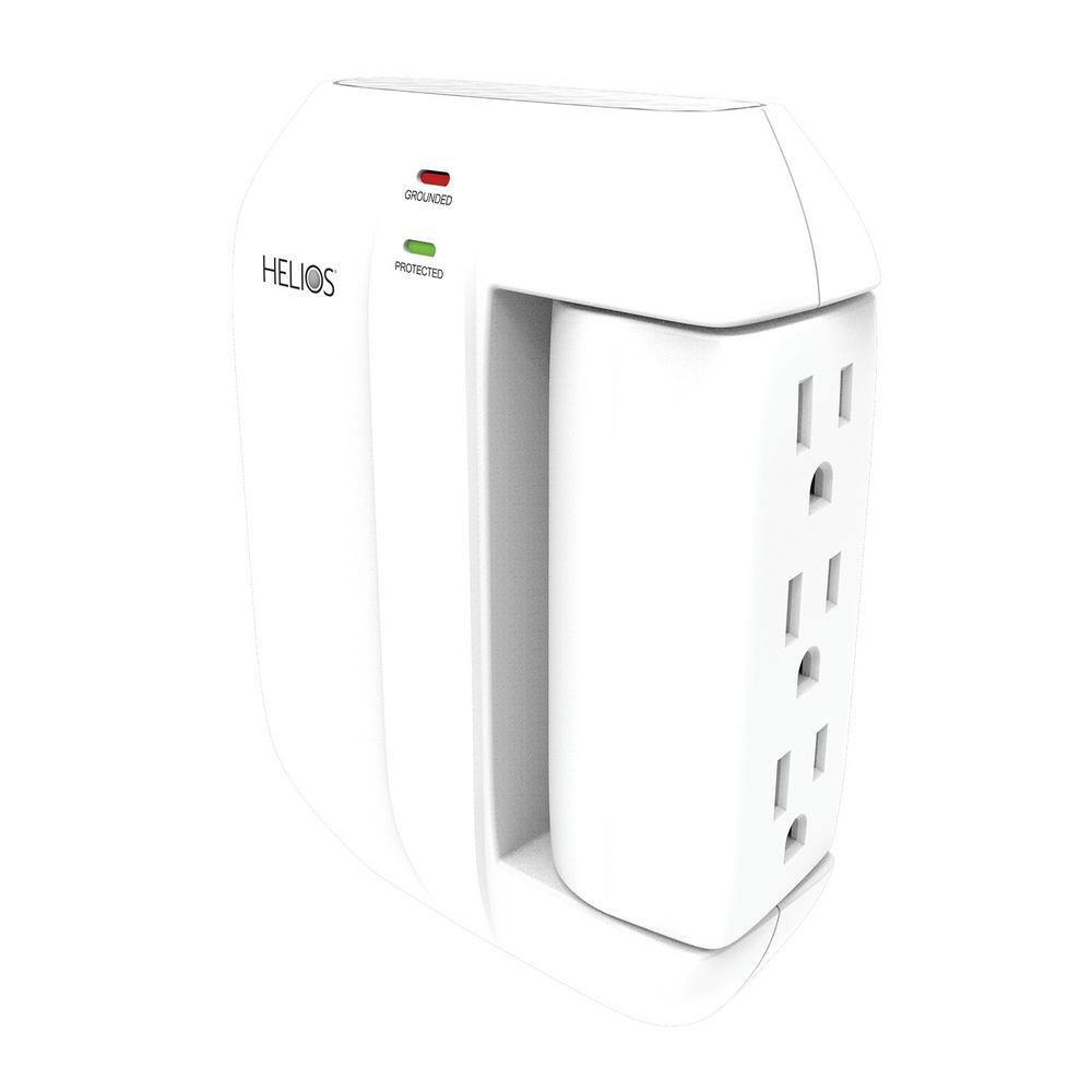 Helios 5-Outlet Wall Tap Surge Protector with 2 USB Charging Ports AS-HP-5R