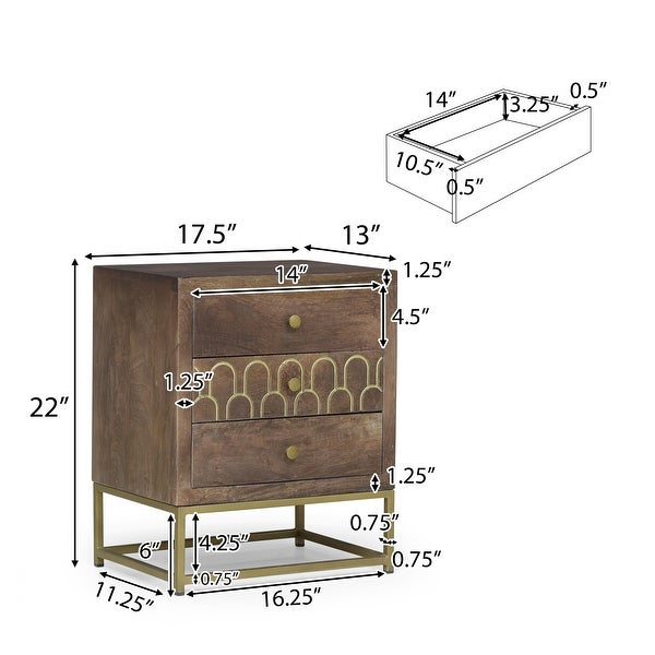 Croydon Contemporary Wooden Night Stand by Christopher Knight Home