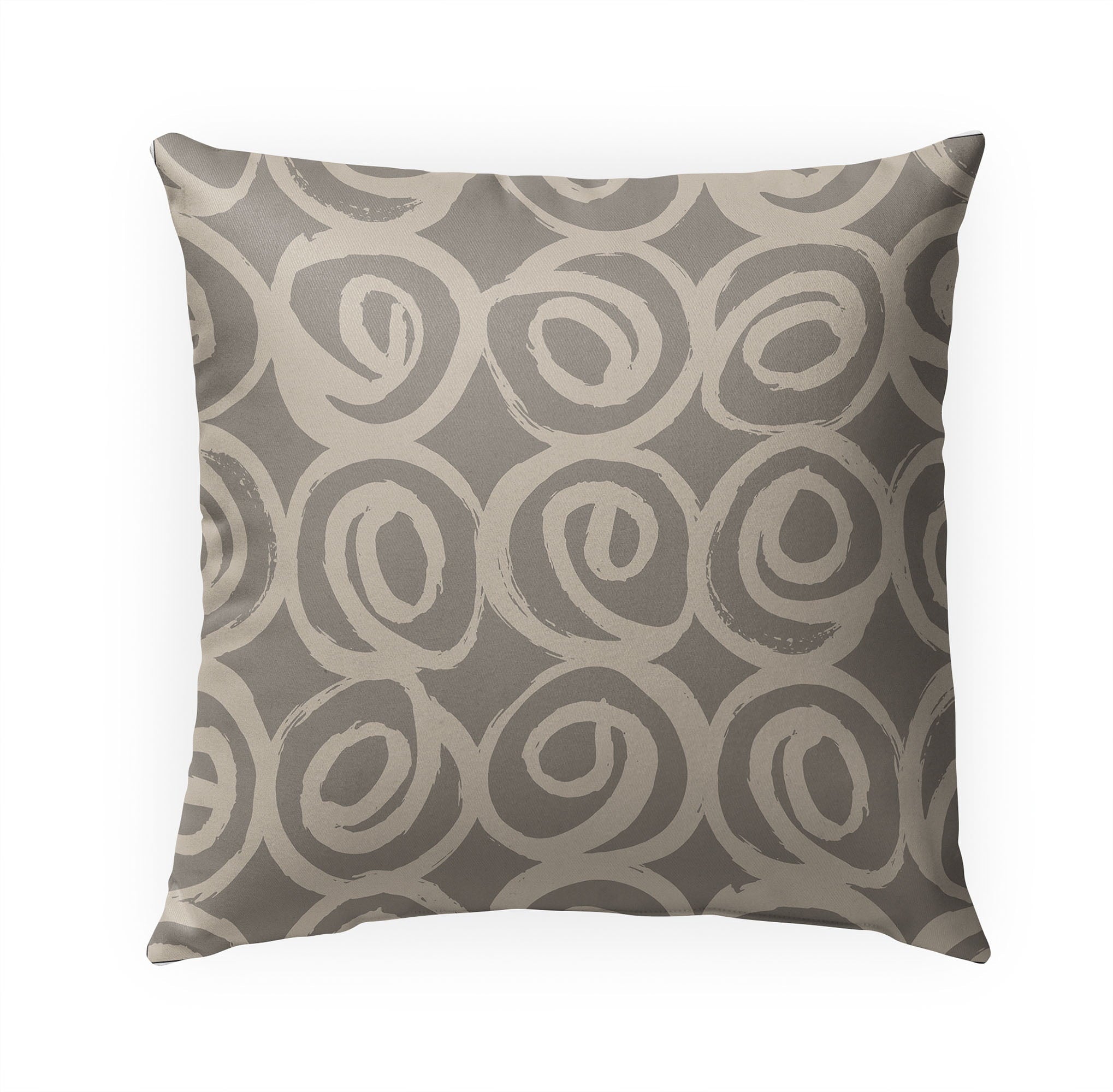 Roses Abstract Taupe Outdoor Pillow by Kavka Designs