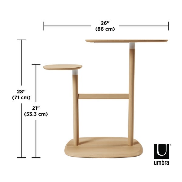 Umbra Swivo Side Table， Natural Wood