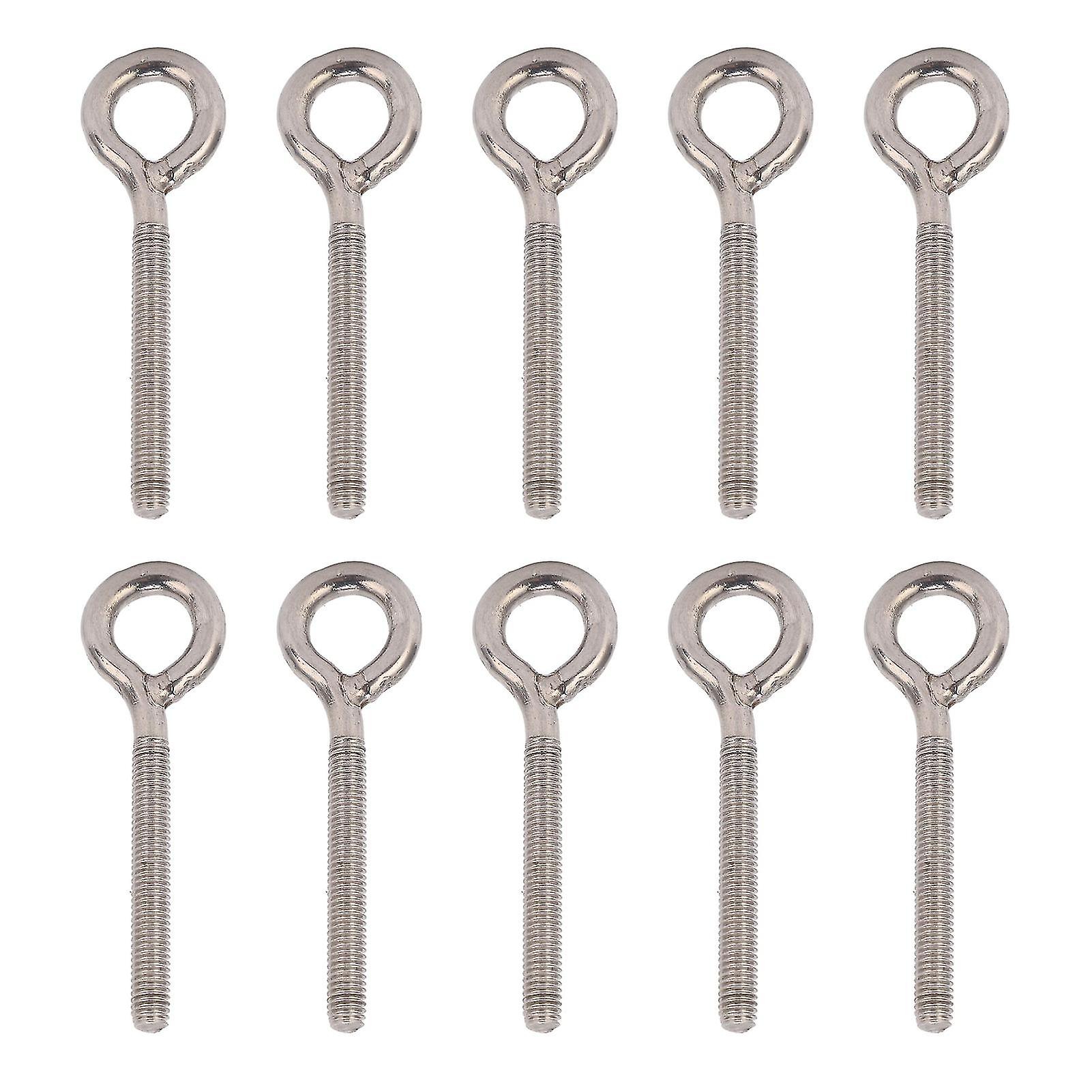 10 Pack M6 Eye Screw Lifting Eye Bolts Stainless Steel Eye Screws Eye Hooks For Indoor and Outdoor Use