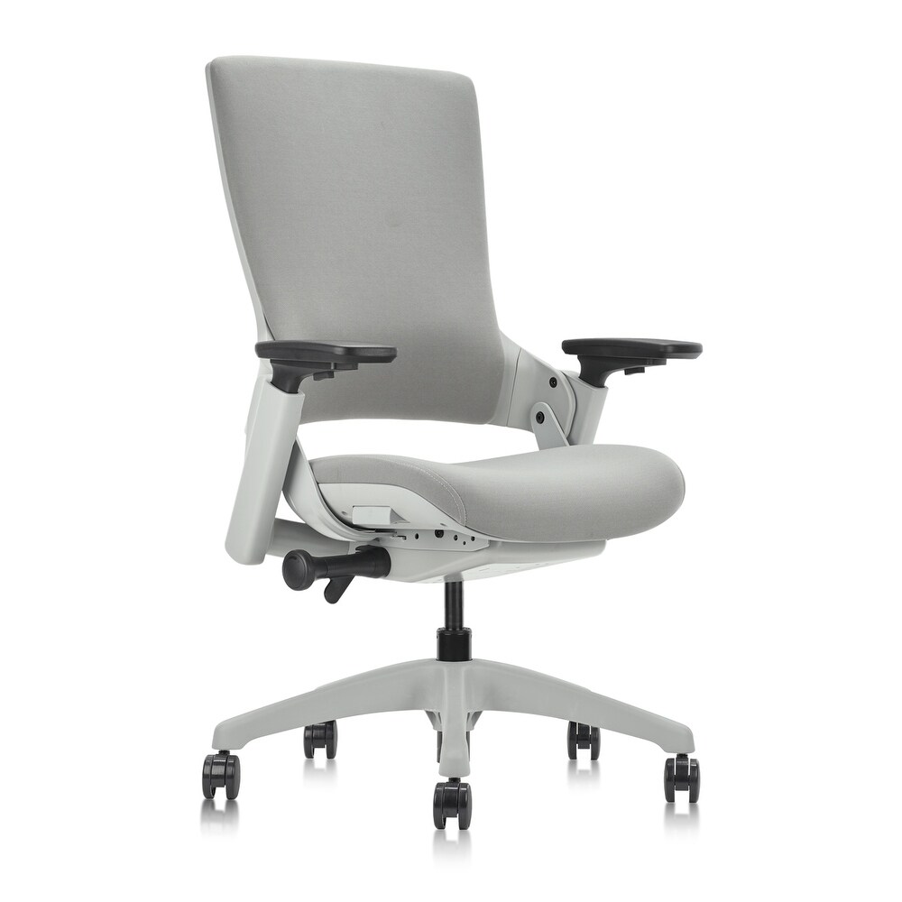 Hudson Modern Grey Fabric Height Adjustable Desk Chair by Furniture of America