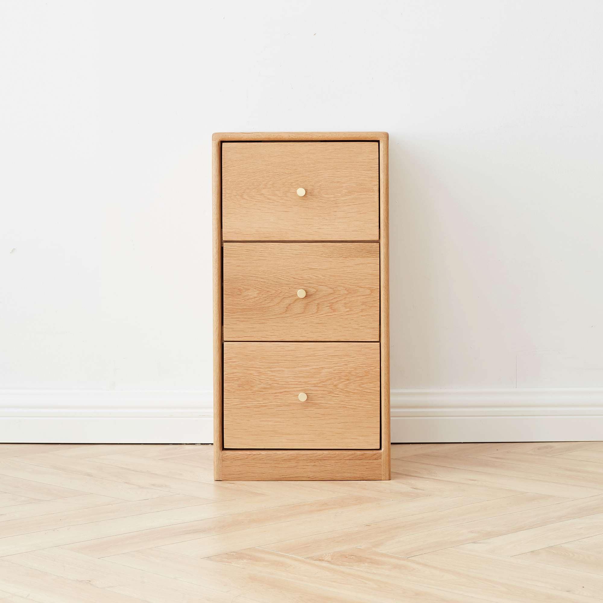 Solid Oak Bedside Table Storage Cabinet