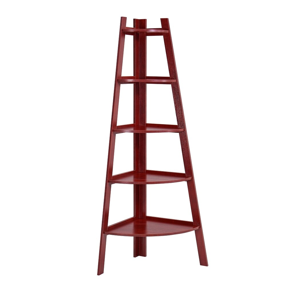 Danya B. 5 Tier Corner Ladder Display Bookshelf