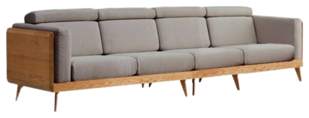 North American OAK Solid Wood  Fabric  Leather Modern Sofa   Midcentury   Sectional Sofas   by GVAwood  Houzz