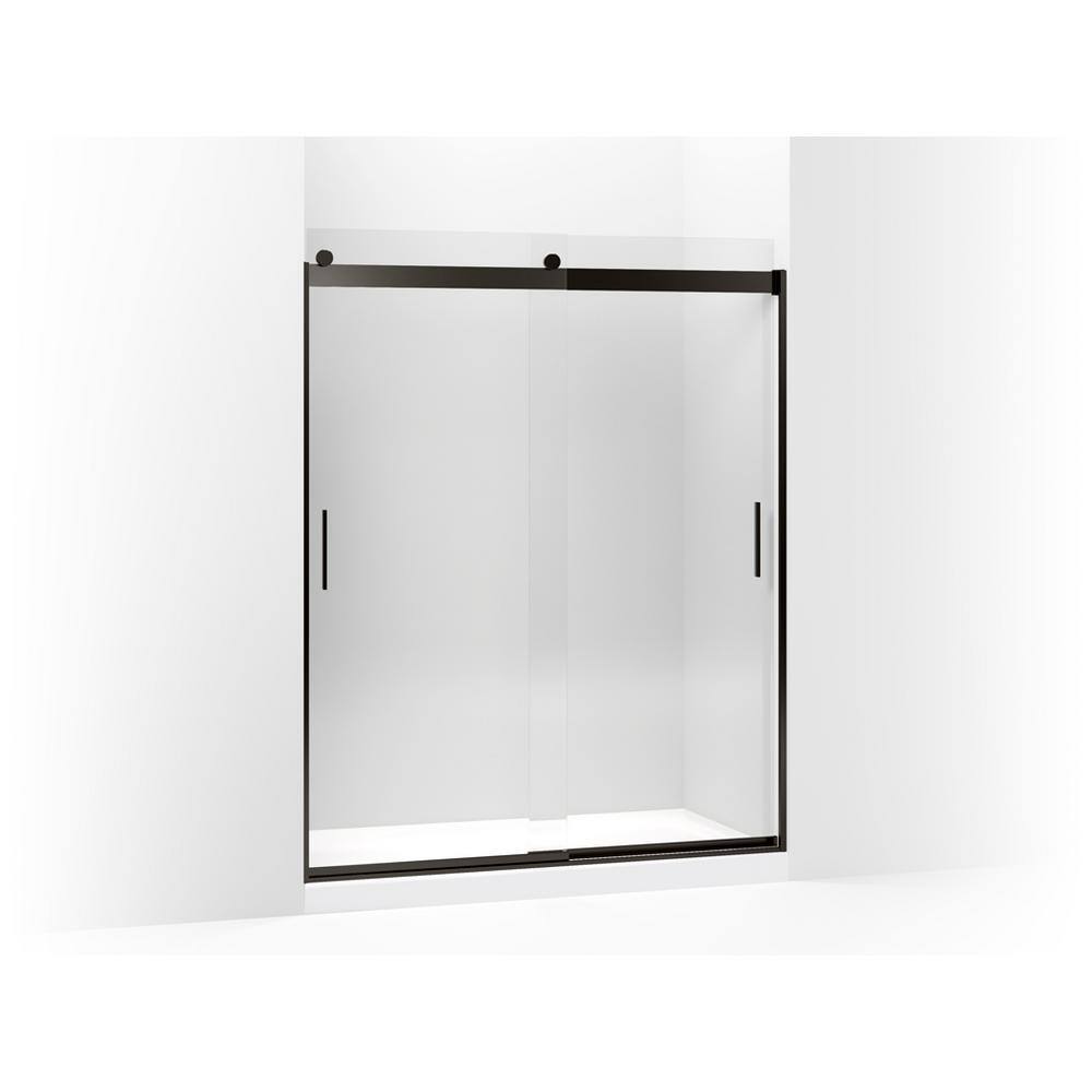 KOHLER Levity 59.625 in. W x 74 in. H Frameless Sliding Shower Door in Anodized Dark Bronze K-706009-L-ABZ