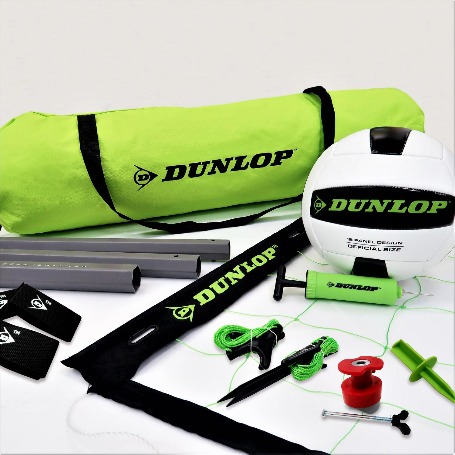 Dunlop Quick Setup Competitive Outdoor Volleyball Set Green