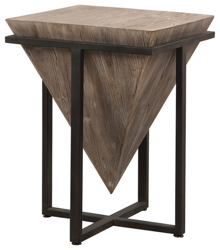 Home Square Accent End Table in Gray Wash and Aged Black   Set of 2   Industrial   Side Tables And End Tables   by Homesquare  Houzz