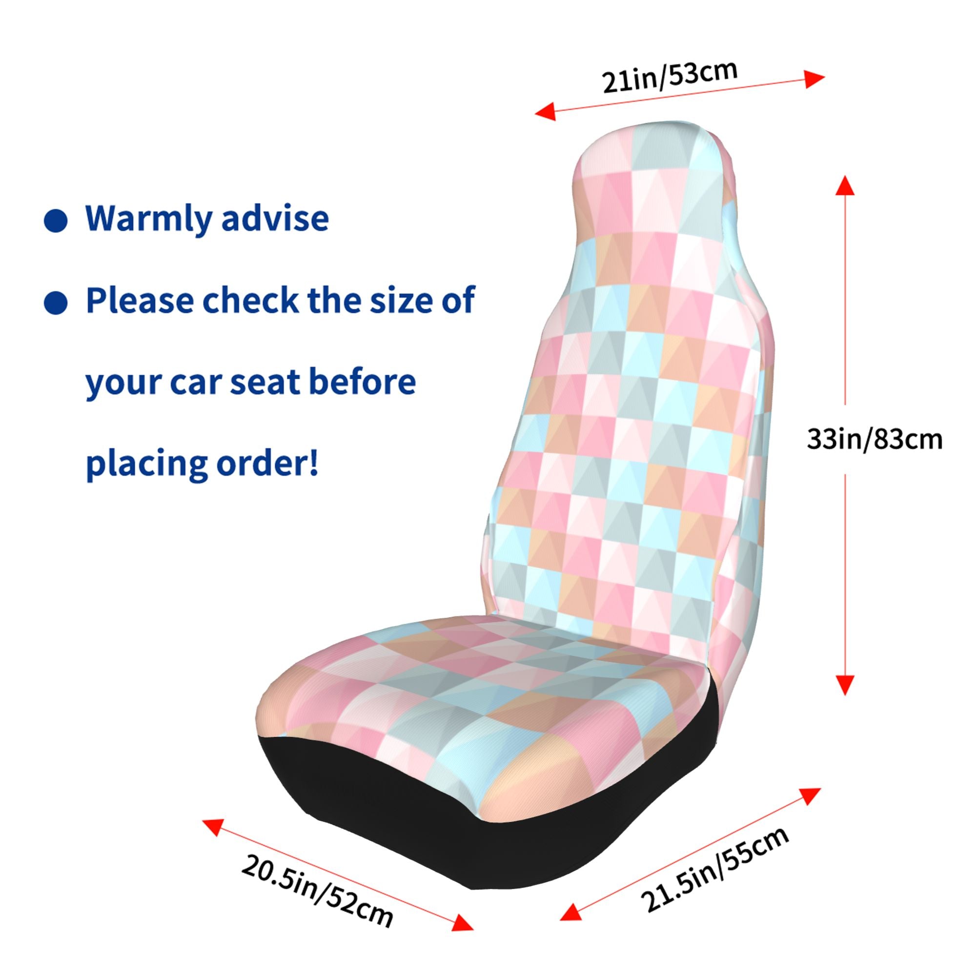 ZICANCN Car Seat Cover Triangle Geometry Car Front Seat Covers Protectors ， Automotive Seat Covers for Cars Trucks Suv