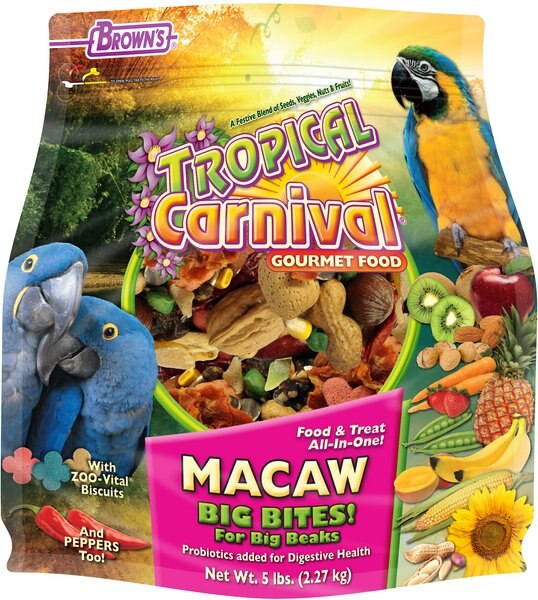 Brown's Tropical Carnival Big Bites with ZOO-Vital Biscuits Macaw Food