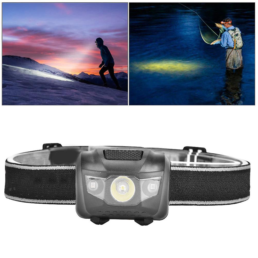 3w Led Headlamp Red And White Lights Fishing Headlight For Outdoor Activities Picnic Hiking Mountaineeringblack