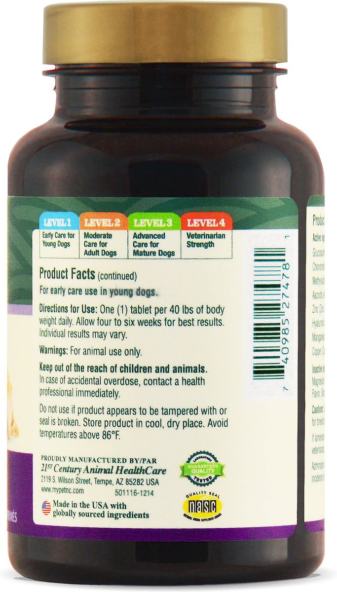 PetNC Natural Care Hip and Joint Daily Health Level 1 Chewable Tablet Dog Supplement