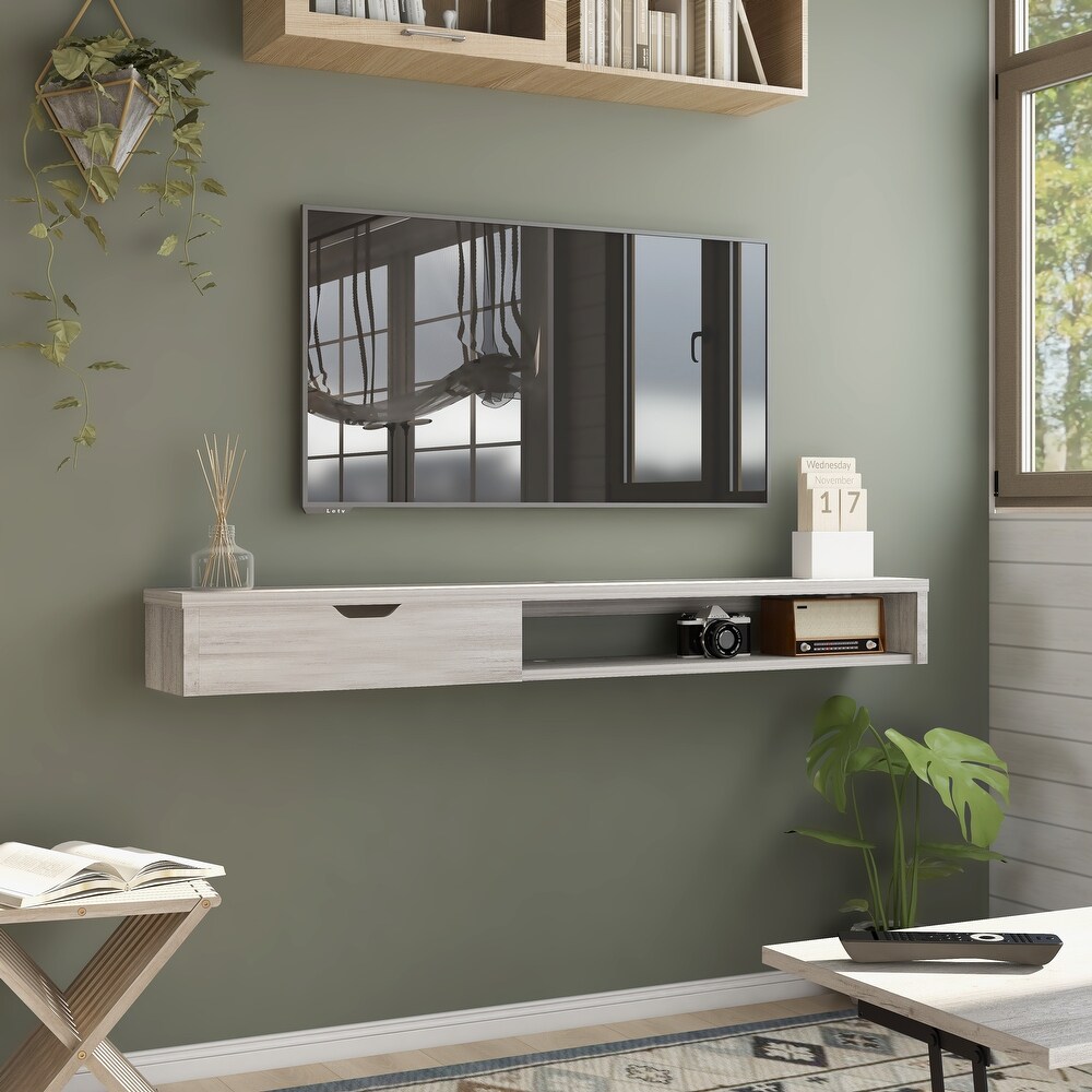 Rydstorp Contemporary 60 inch 1 Drawer Wall mounted TV Console by Carson Carrington