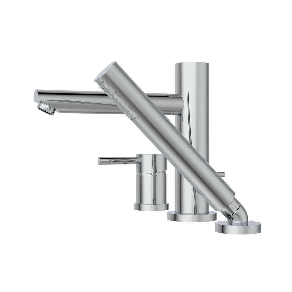 KEENEY Belanger Single-Handle Deck-Mount Roman Tub Faucet with Hand Shower in Polished Chrome DEL43CCP2