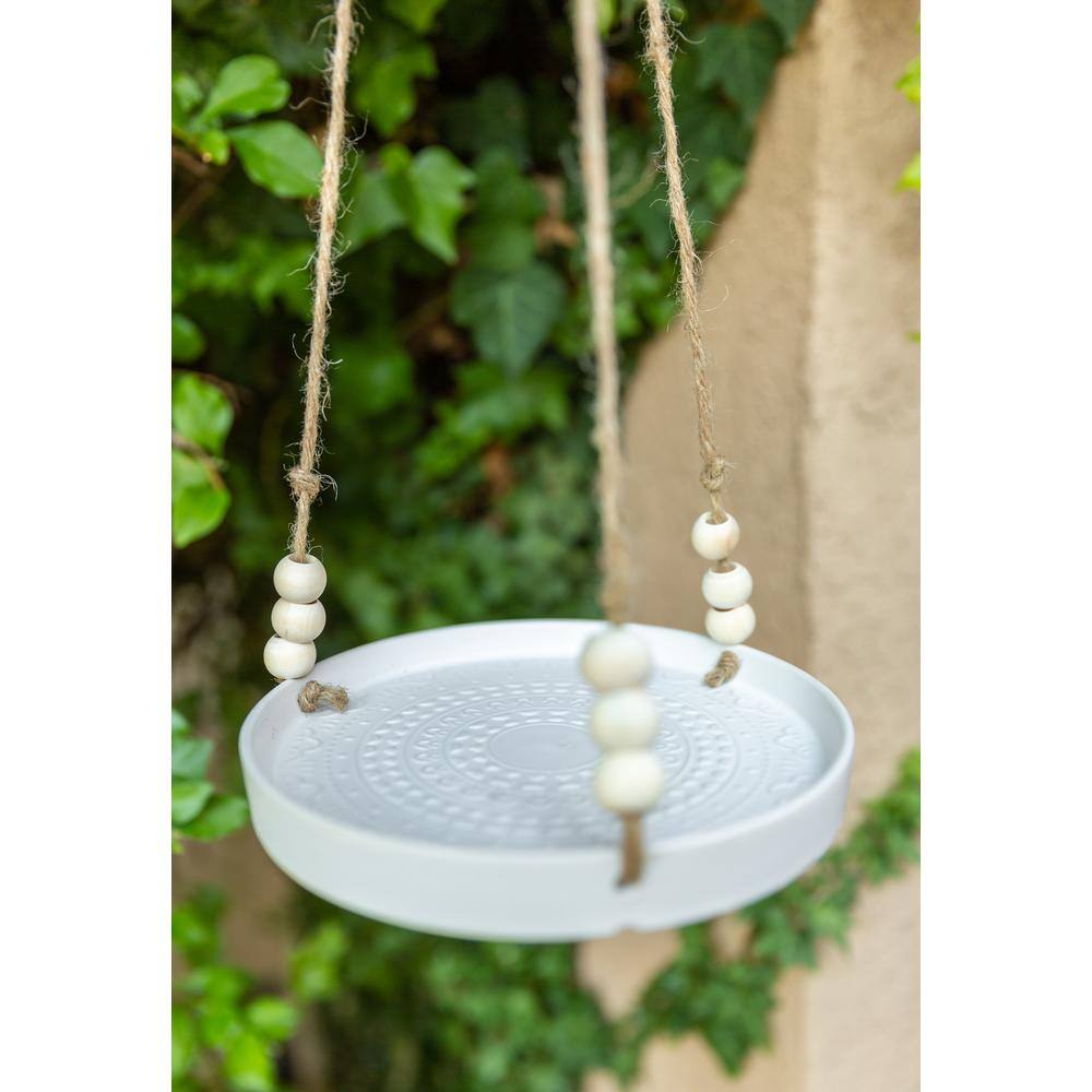 Flora Bunda 7.8 in Matte White Mayan Ceramic Planter Hanging Stand CT1475E-MTWH