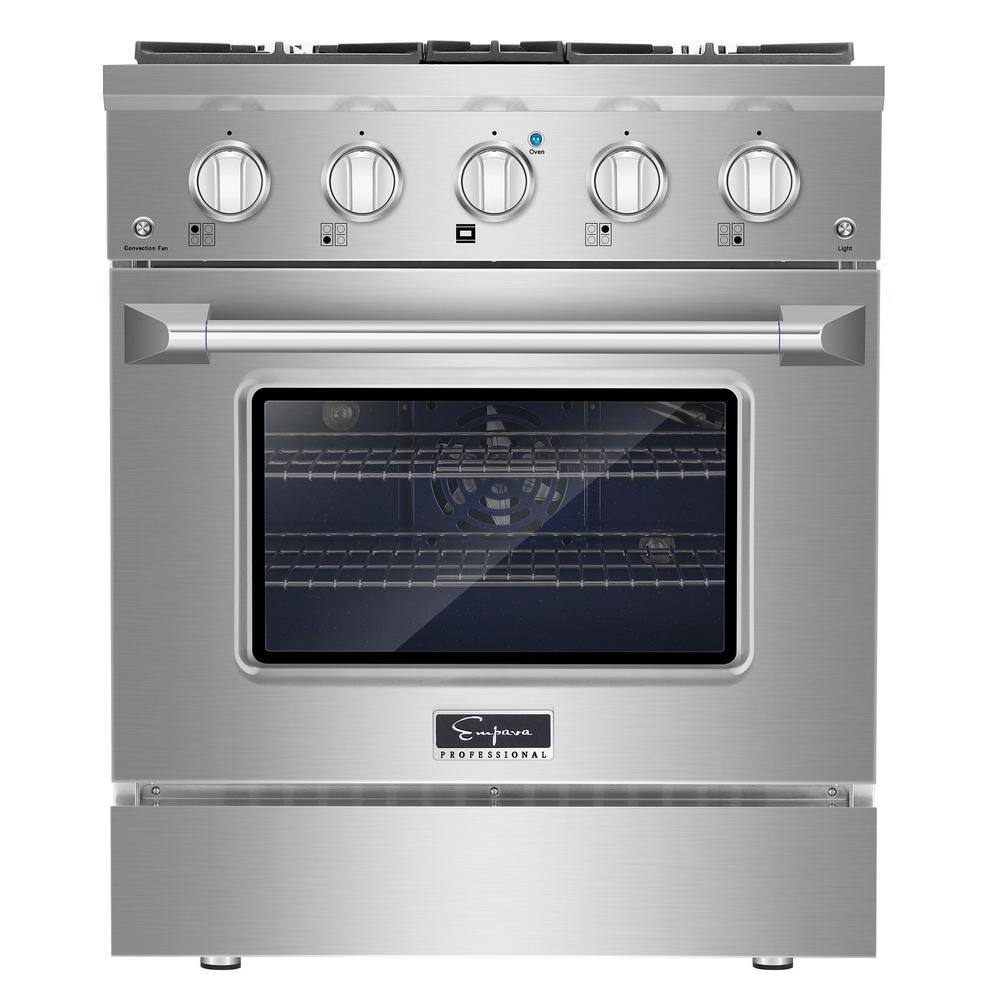 Empava 30 in. 4.2 cu. ft. Single Oven Gas Range with 4 Sealed Ultra High-Low Burners in Stainless Steel EMP-30GR07