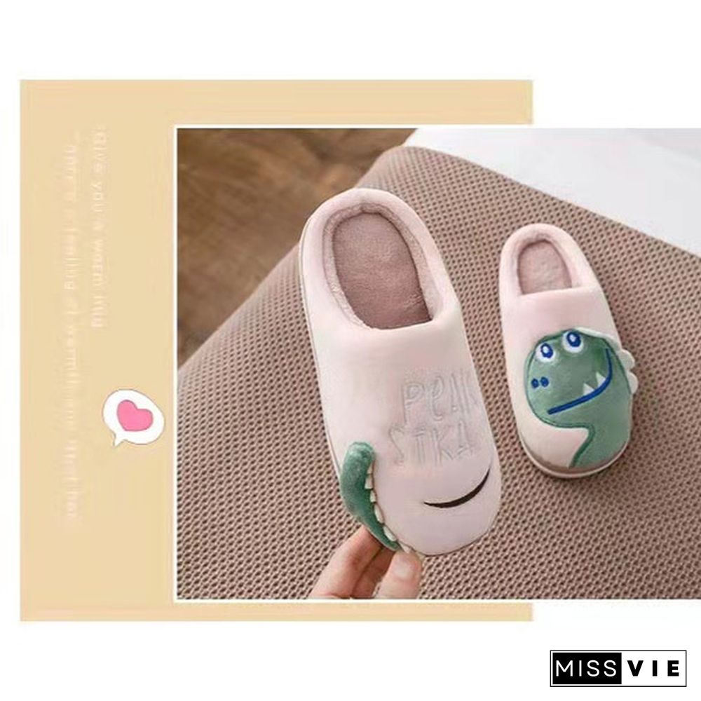 Parent Child Family Autumn And Winter Cotton Slippers Dinosaur Cotton Slippers Children Cartoon Cotton Slippers Couple Cotton Slippers