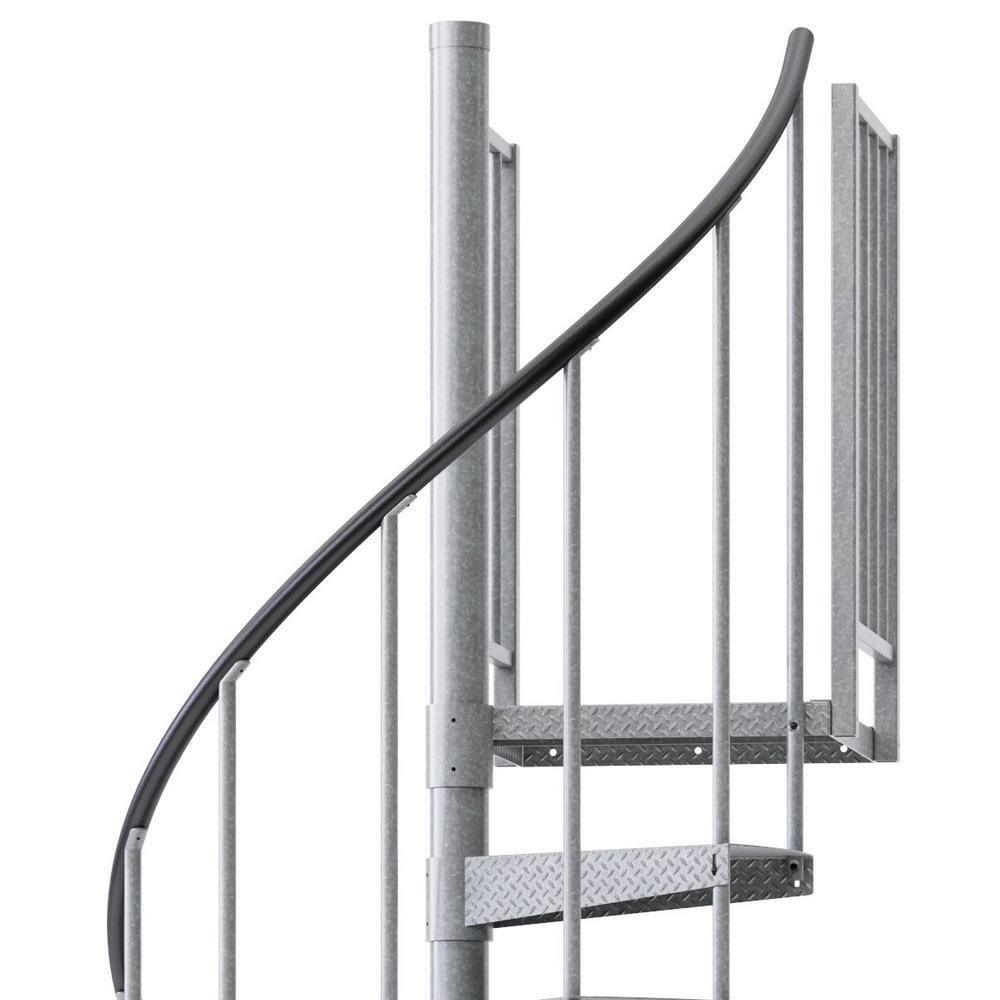 Mylen STAIRS Reroute Galvanized Exterior 42in Diameter Fits Height 85in - 95in 2 42in Tall Platform Rails Spiral Staircase Kit EC42Z09V004