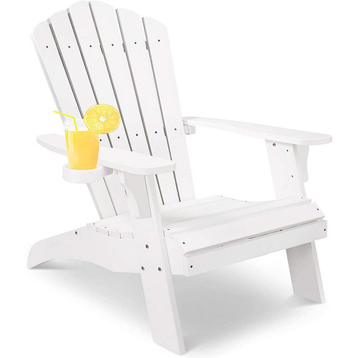 Simplie Fun Polystyrene Adirondack Chair - White