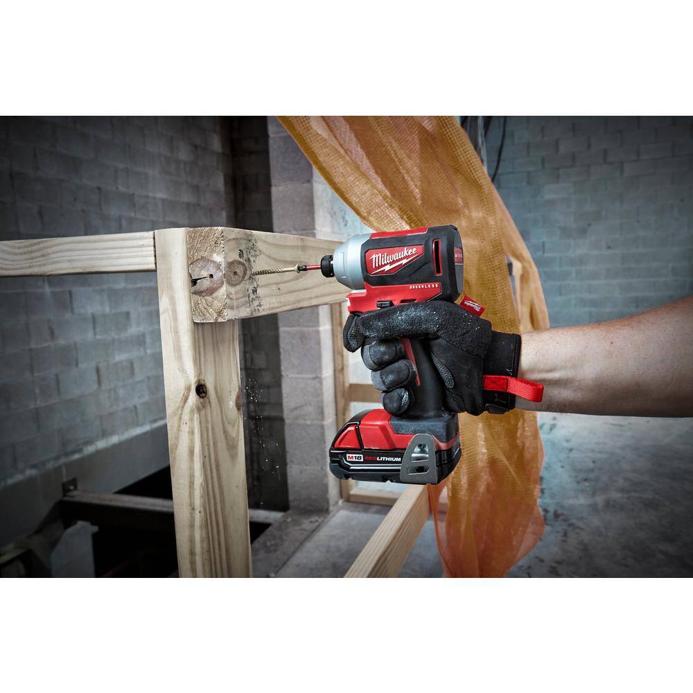 MW M18 18V Lithium-Ion Brushless Cordless Compact DrillImpact Combo Kit (2-Tool) W HACKZALL Reciprocating Saw 2892-22CT-2625-20