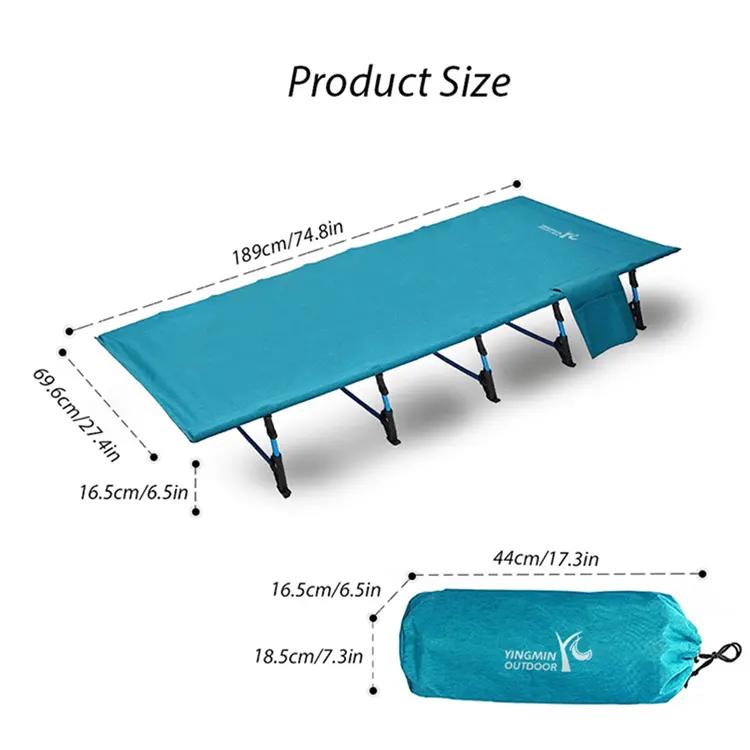 Wholesale Ultralight Customized Folding Camping Cot Bed Lightweight and Compact Outdoor Bed for Adults and Children