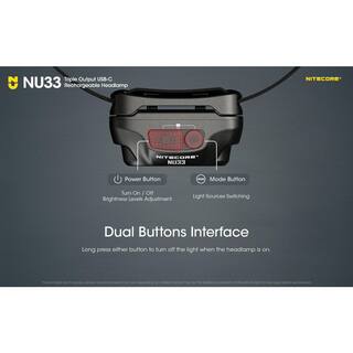 NITECORE 700 Lumens USB-C Rechargeable LED Headlamp with Spot Flood and Red Triple Outputs NU33