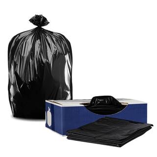 Plasticplace 55-60 Gallon Black Trash Bags 1.2 Mil 38'' x 58'' (50 Count) T55125BK