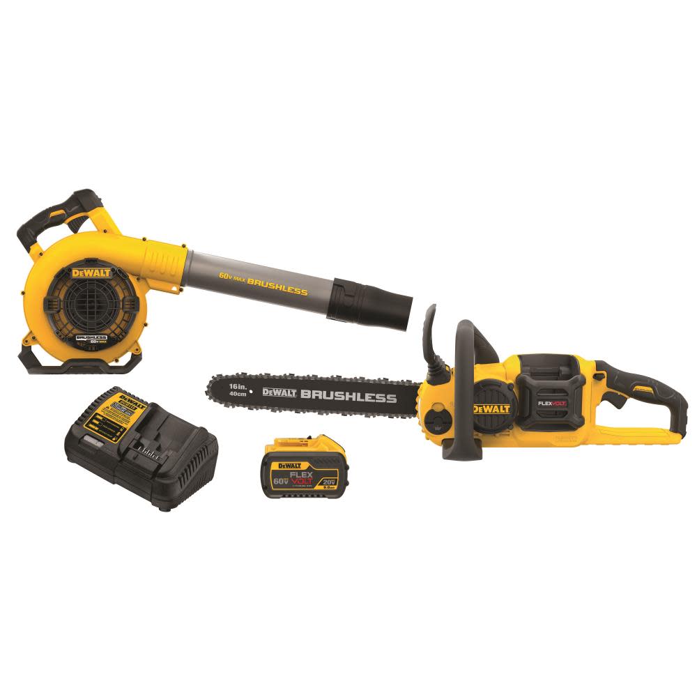 DEWALT 60V MAX* Brushless Chainsawith Blower Combo Kit DCKO667X1 from DEWALT