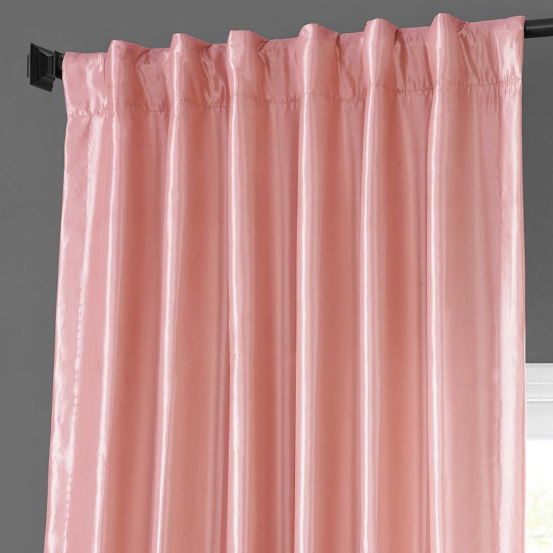 EFF 1-Panel Solid Faux-Silk Taffeta Window Curtain