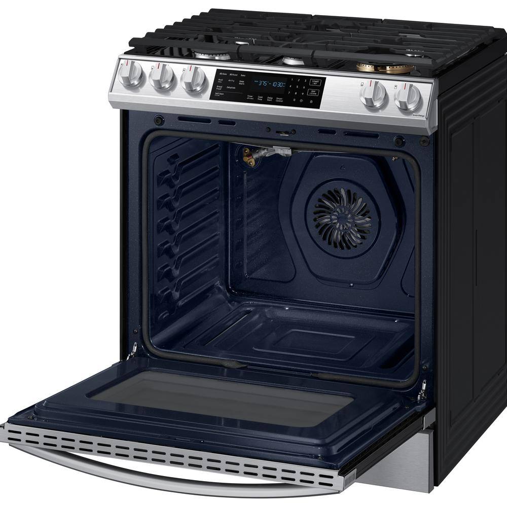  30 in. 6 cu. ft. 5-Burner Slide-In Gas Range with Air Fry and Fan Convection in Stainless Steel NX60T8511SS