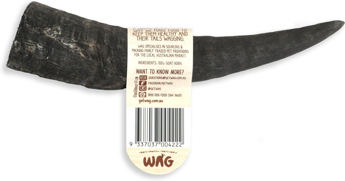 WAG Goat Horn Dog Chew， Small