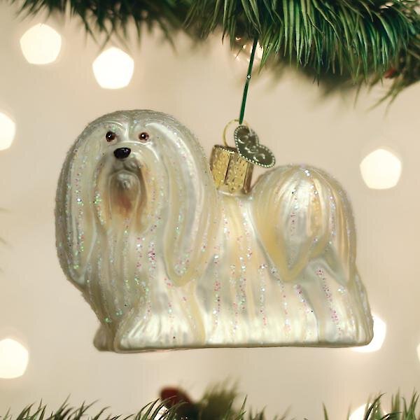 Old World Christmas Lhaso Apso Glass Tree Ornament