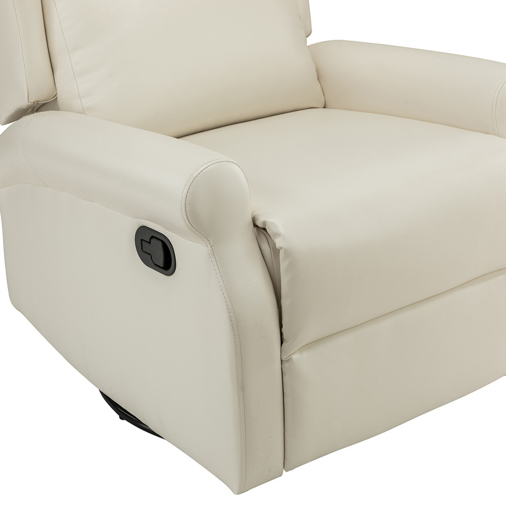 Comfy Faux Leather Manual Swivel Recliner With Metal Base Set of 2   Contemporary   Recliner Chairs   by Karat Home  Houzz