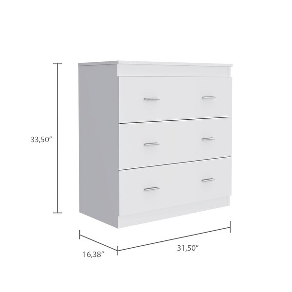 Minimalist Style 3-Drawer Rectangle Dresser for Bedroom， Superior Top， Modern Storage Dressers Organizer for Living Room - - 37828182