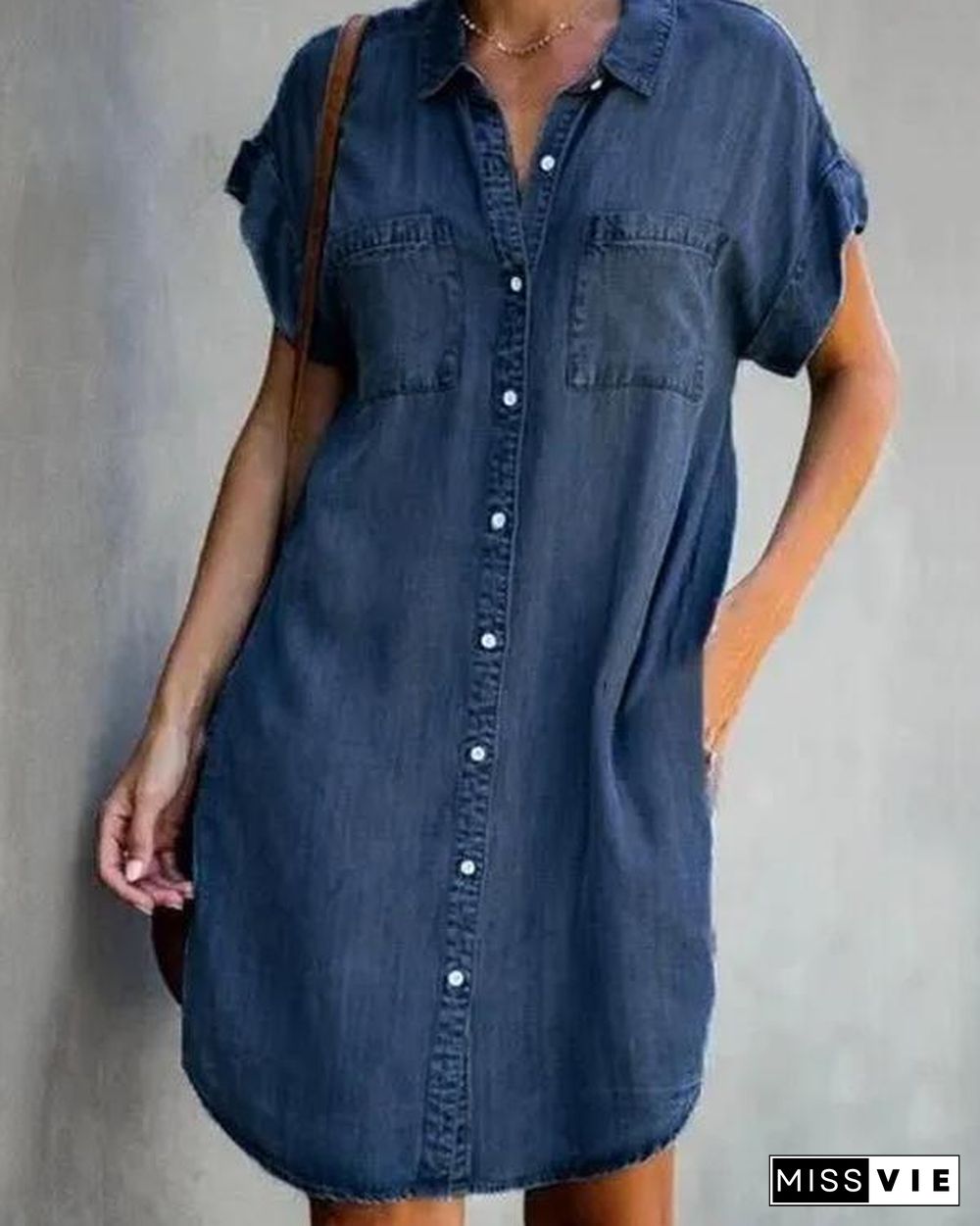 Loose Denim Shirt Dress