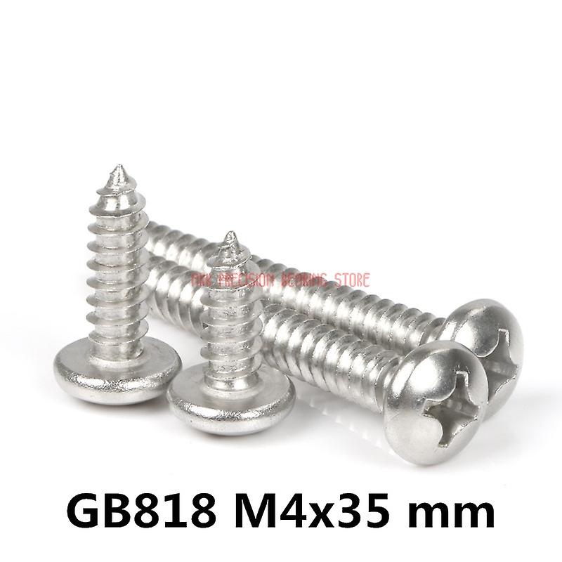 Drywall Parafusos Wood Screws 50pcs/lot Gb818 M4x35 Mm M4*35 304 Stainless Steel Phillips Cross Recessed Pan Head Screw