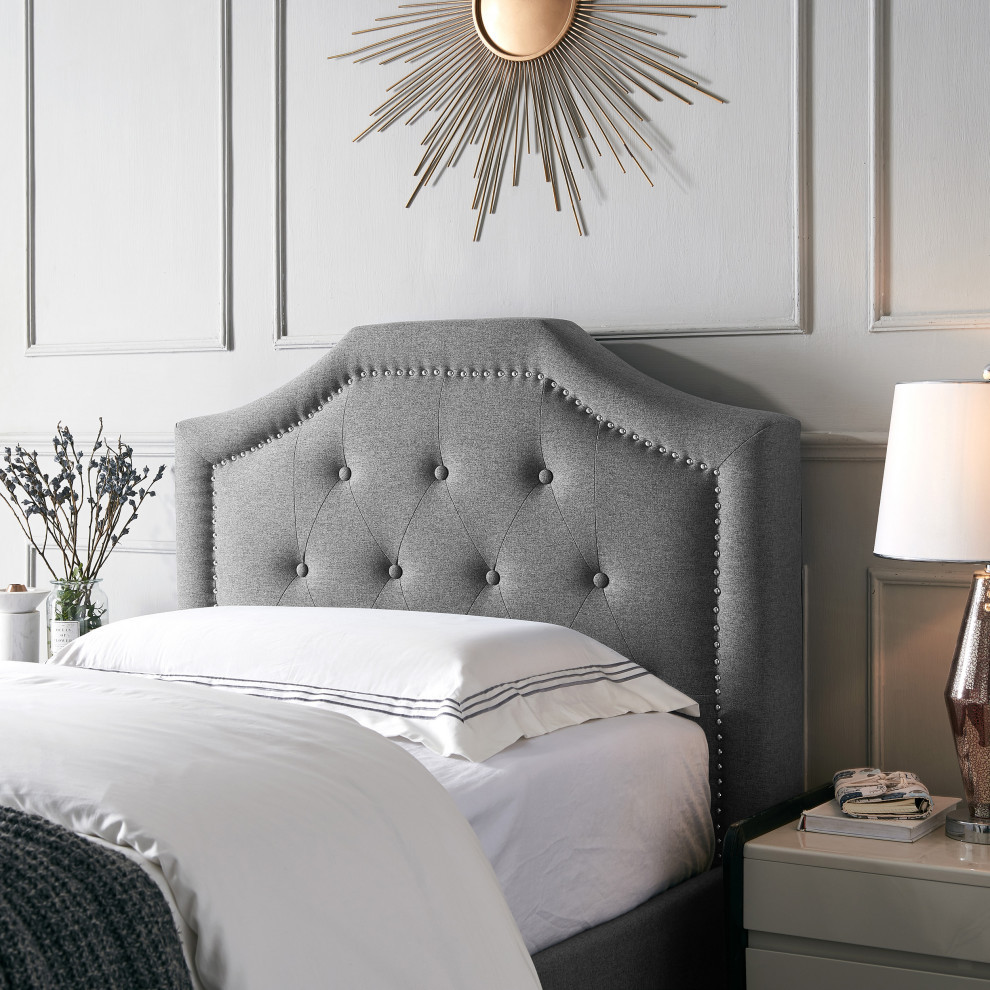 Monterey Contemporary Upholstered Twin Headboard   Transitional   Headboards   by GDFStudio  Houzz