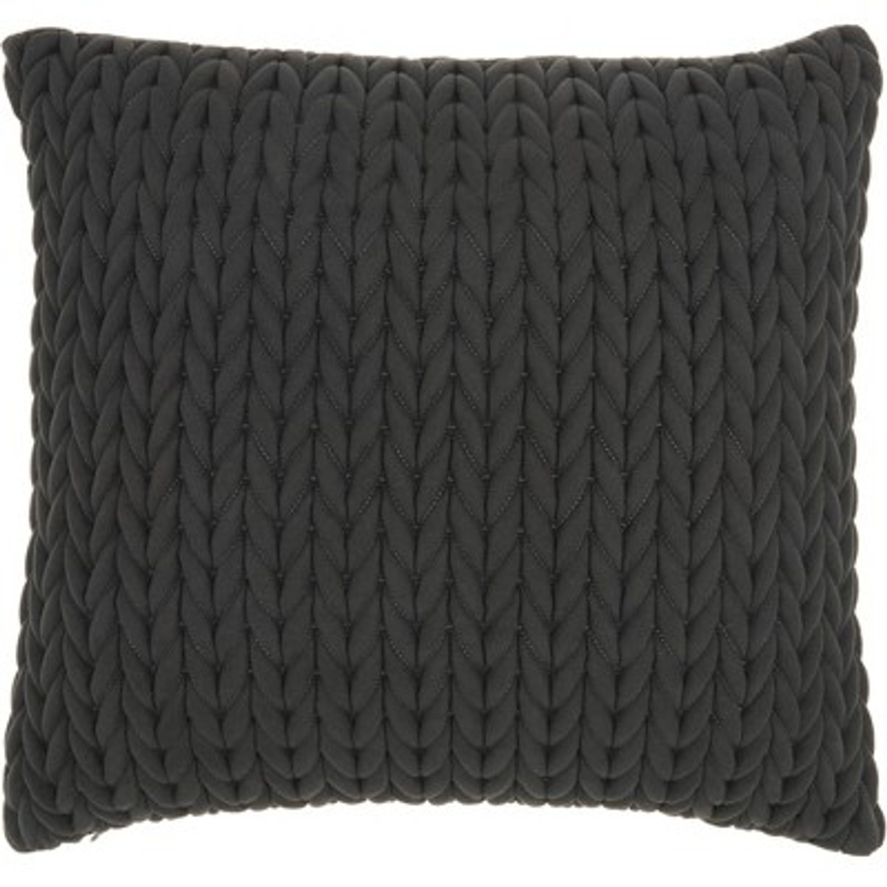 18x18 Life Styles Quilted Chevron Square Throw Pillow Charcoal - Nourison