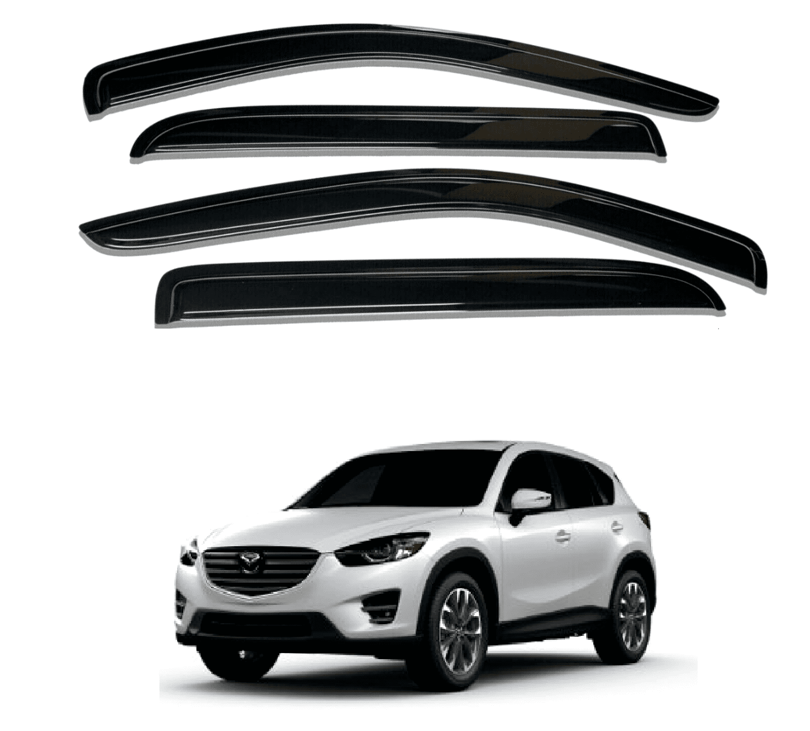 Side Window Sun Vent Visor Rain Guards Deflectors for 2013-2016 Mazda CX-5