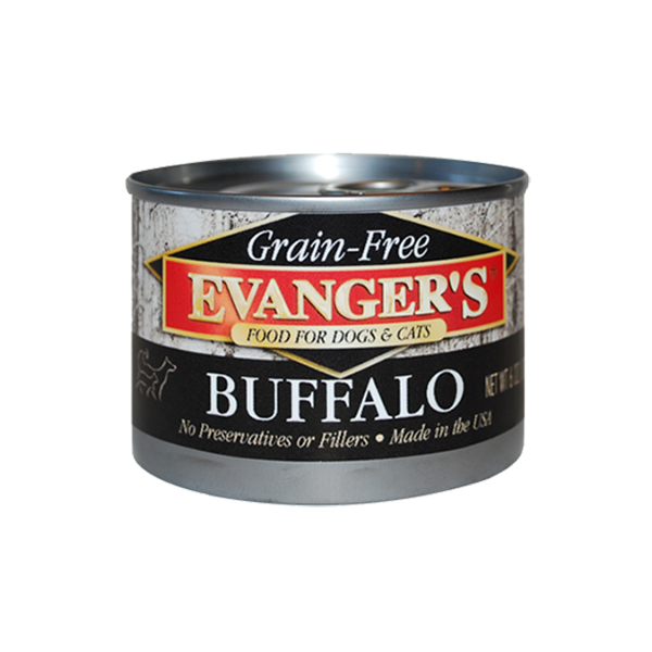 Evanger's Grain-Free Buffalo Canned Dog and Cat Food， 6-oz