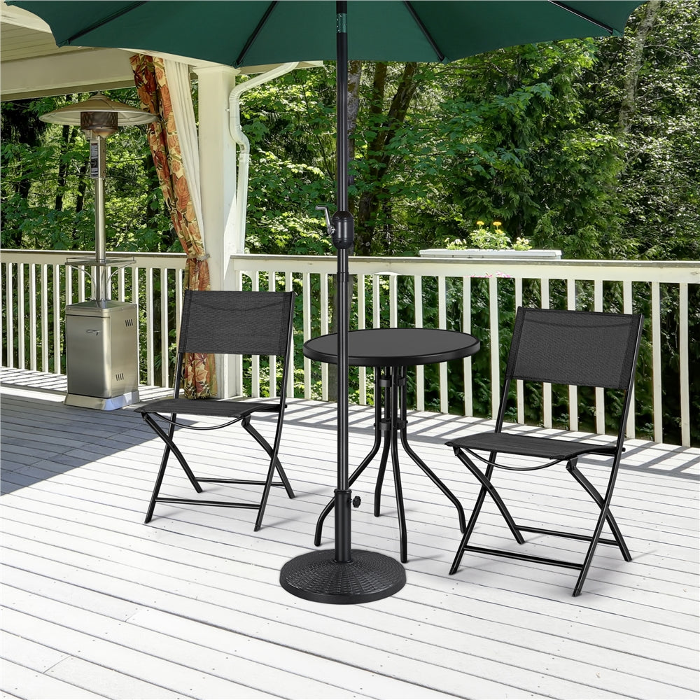 SmileMart 23lbs Metal Patio Market Umbrella Base for Outdoors, Black