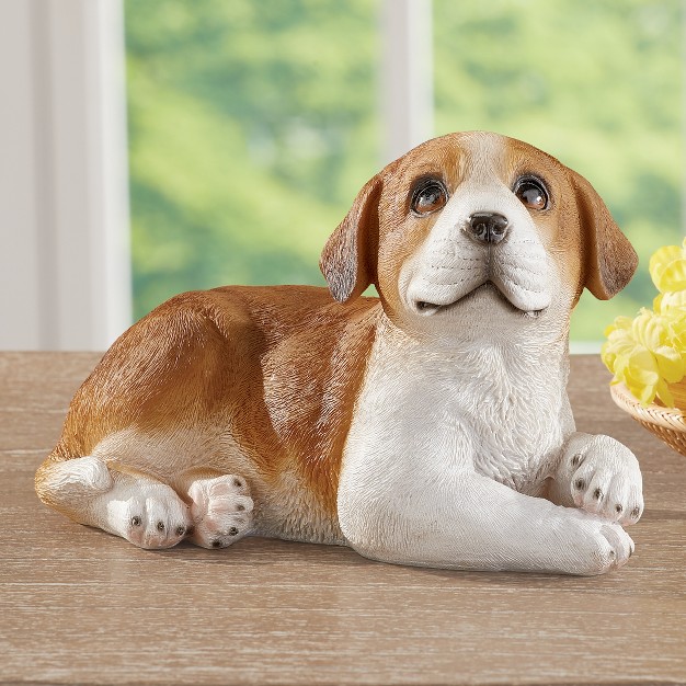 Collections Etc Hand painted Realistic Beagle Puppy Outdoor Statue