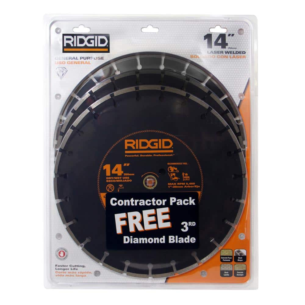 RIDGID 14 in. Diamond Blade (3-Pack) HD-SW14-3