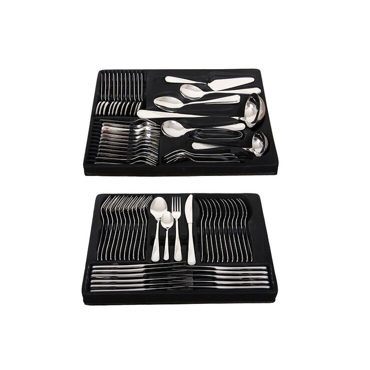 SALERNO Stainless Steel Flatware set in a case  72 pcs   72 pcs