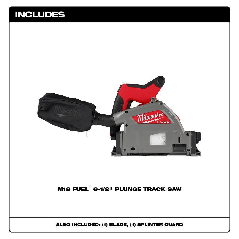 MW M18 FUEL 18-Volt Li-Ion Cordless Brushless 6-12 in. Plunge Cut Track Saw w106 in. Track Saw Guide RailTrack Connector 2831-20-48-08-0572-48-08-0574