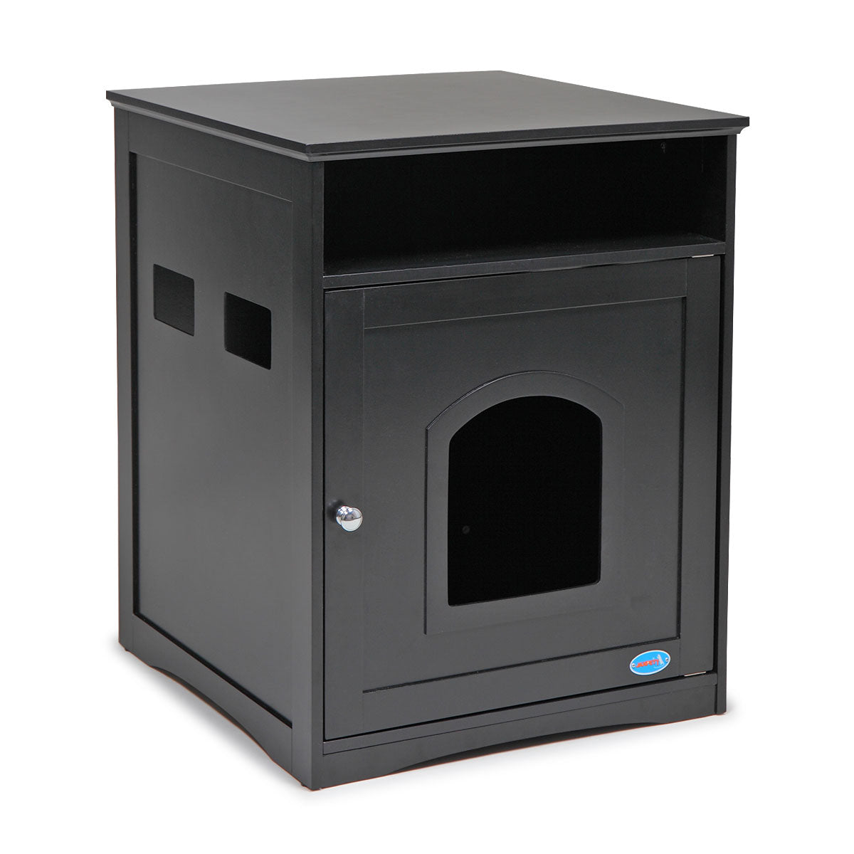 Coziwow Cat Washroom Cat Litter Box Cover Pet Crate End Table Wooden Side Kennel Indoor Black