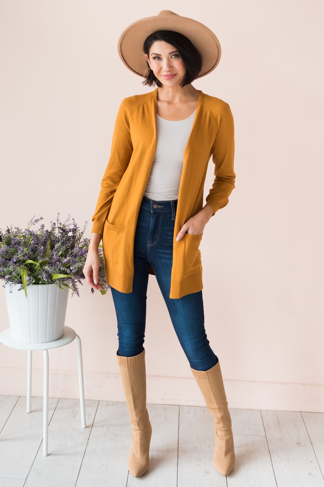 Keep Me Stylish Modest Front Pocket Cardigan